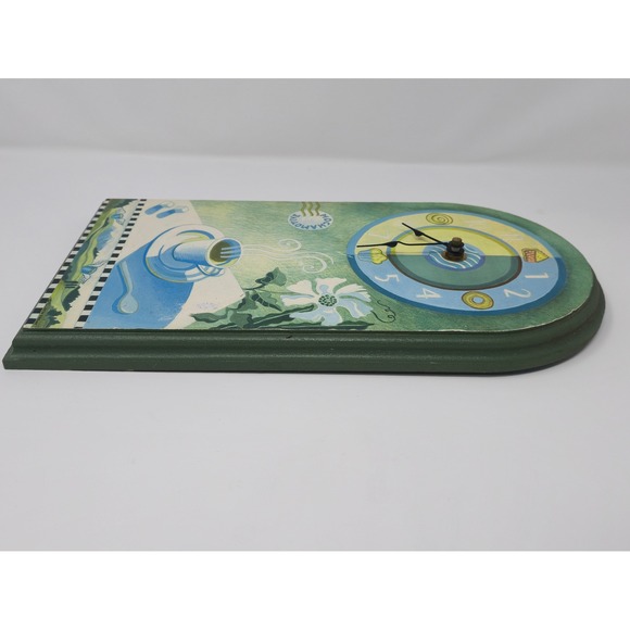 Vintage Coffee Theme Wooden Wall Clock Quartz Handmade Style Decor - Picture 3 of 7